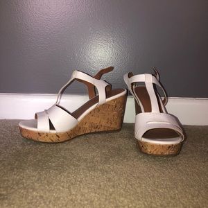 White/Cork heels